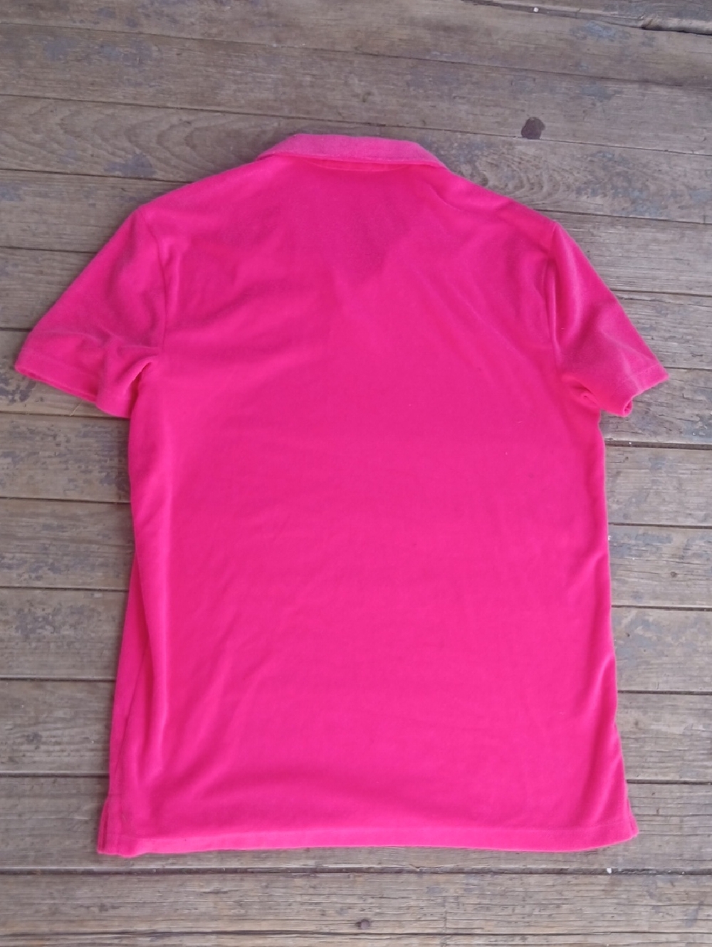 NWT Express Hot Pink Short Sleeve Terry Cloth Polo Shirt Size Small - Picture 4 of 5
